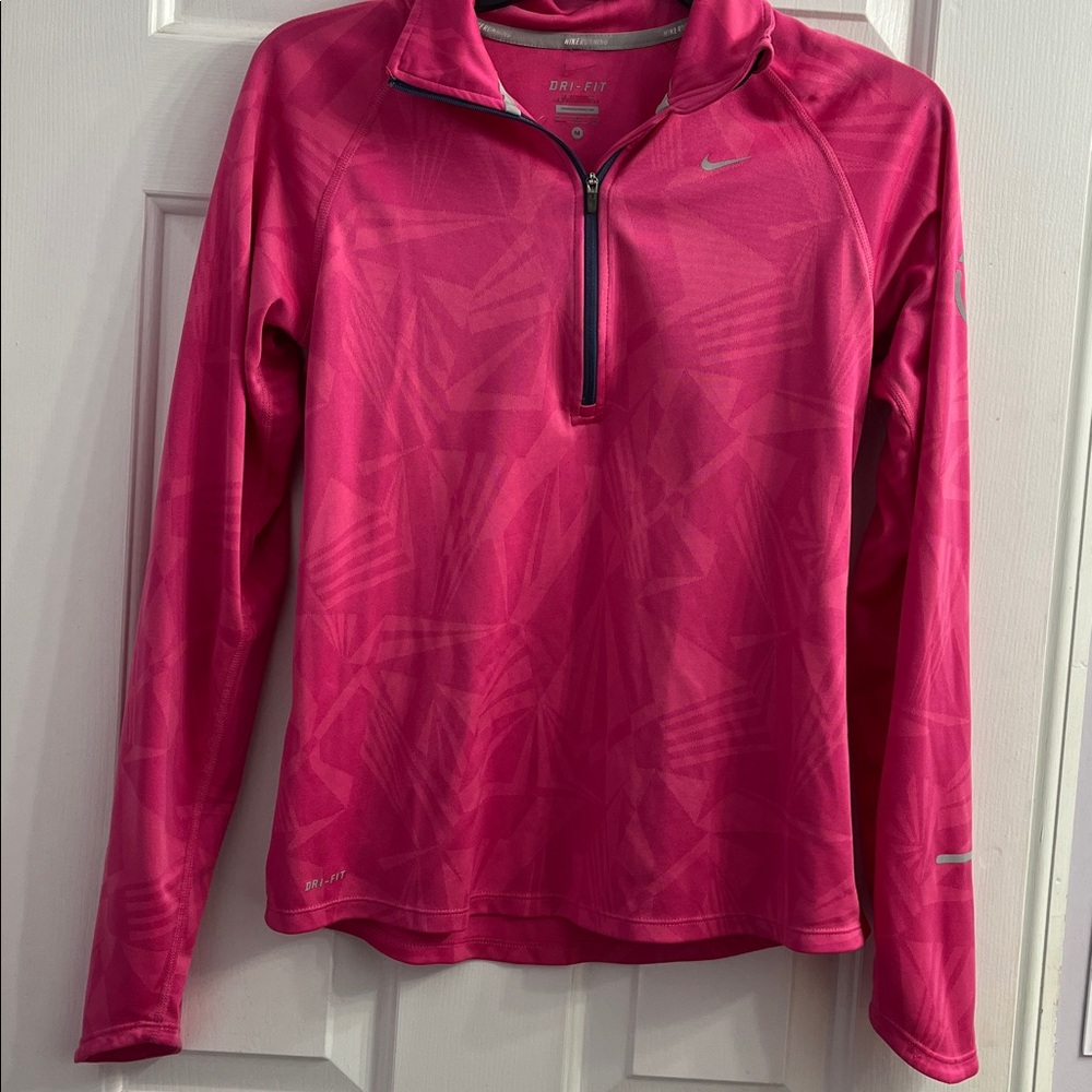 Nike Element Pink Patterned Quarter Zip